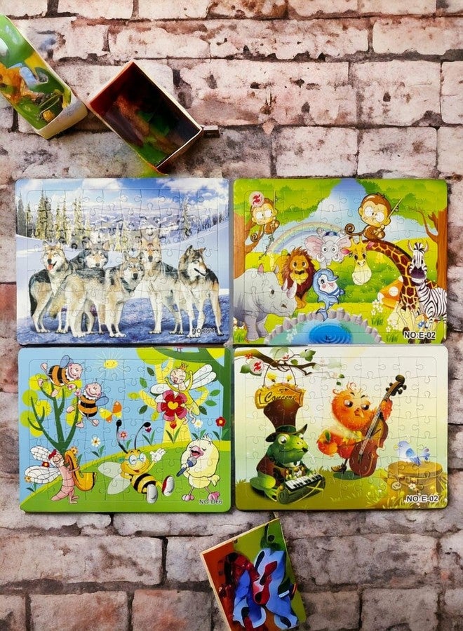 G.FIDEL أحجية أرضية من الورق المقوى على شكل حيوانات من جي.فيدل، أربع قطع كبيرة الحجم، لعبة أحجية حيوانات كبيرة الحجم للأطفال من عمر 3 سنوات فما فوق | معدات ألعاب ما قبل المدرسة (12 بوصة × 10 بوصات) - Image 3